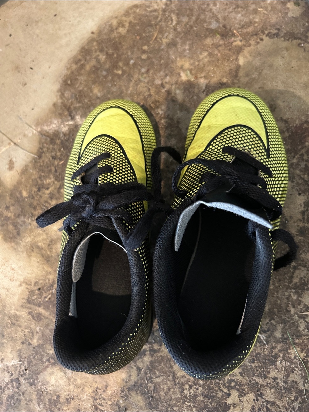 Nike Yellow and Black Kids Cleats